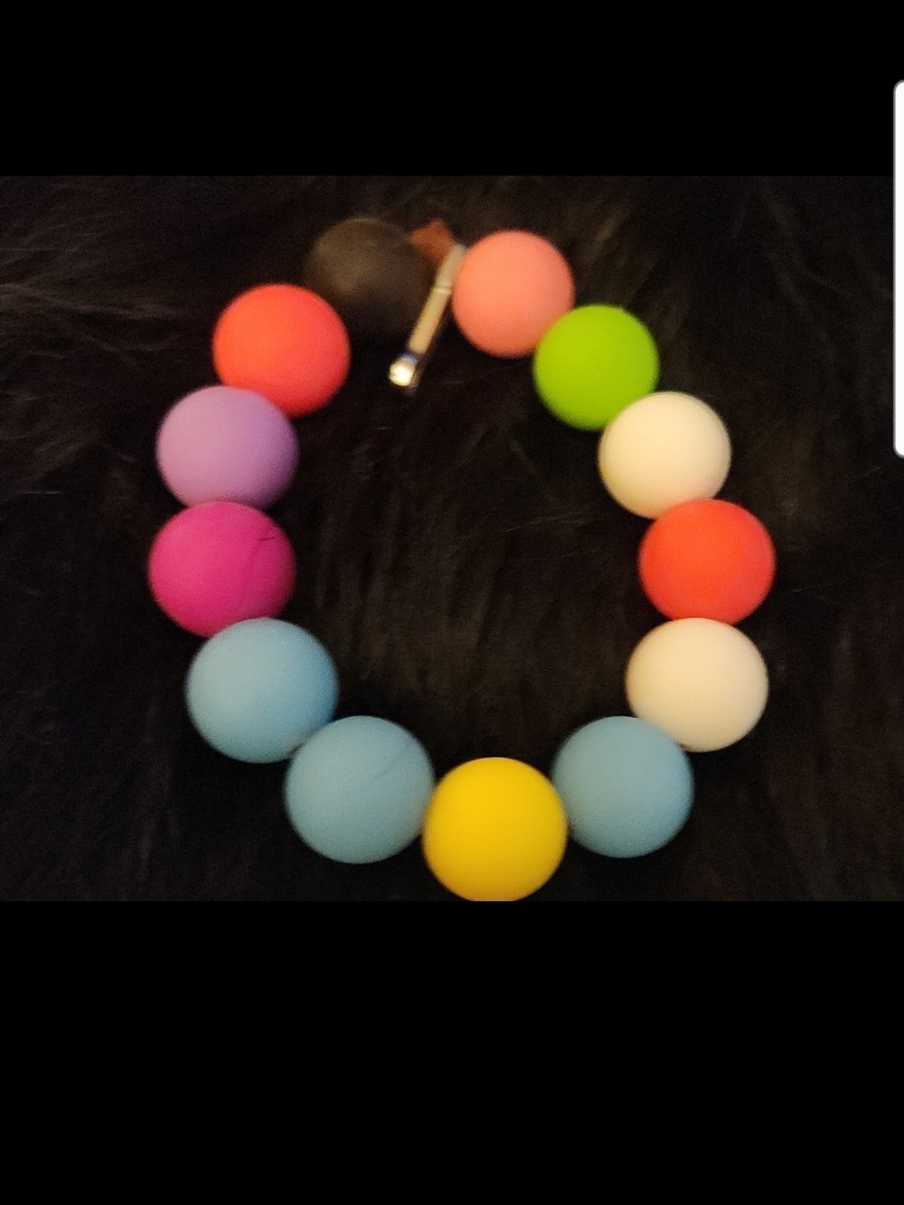 Colorful Silicone Bead keychain - Multicolor